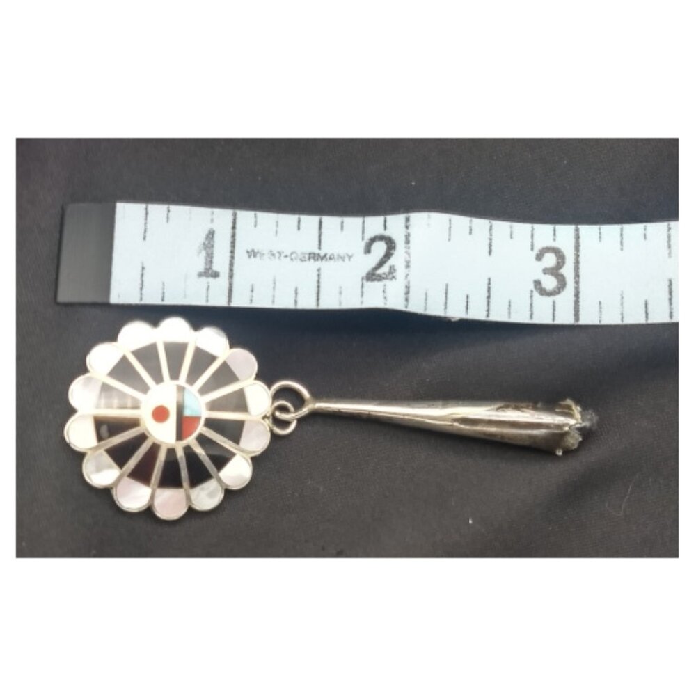 Zuni Native American Sunface Kachina Bolo Elements - Picture 8 of 8